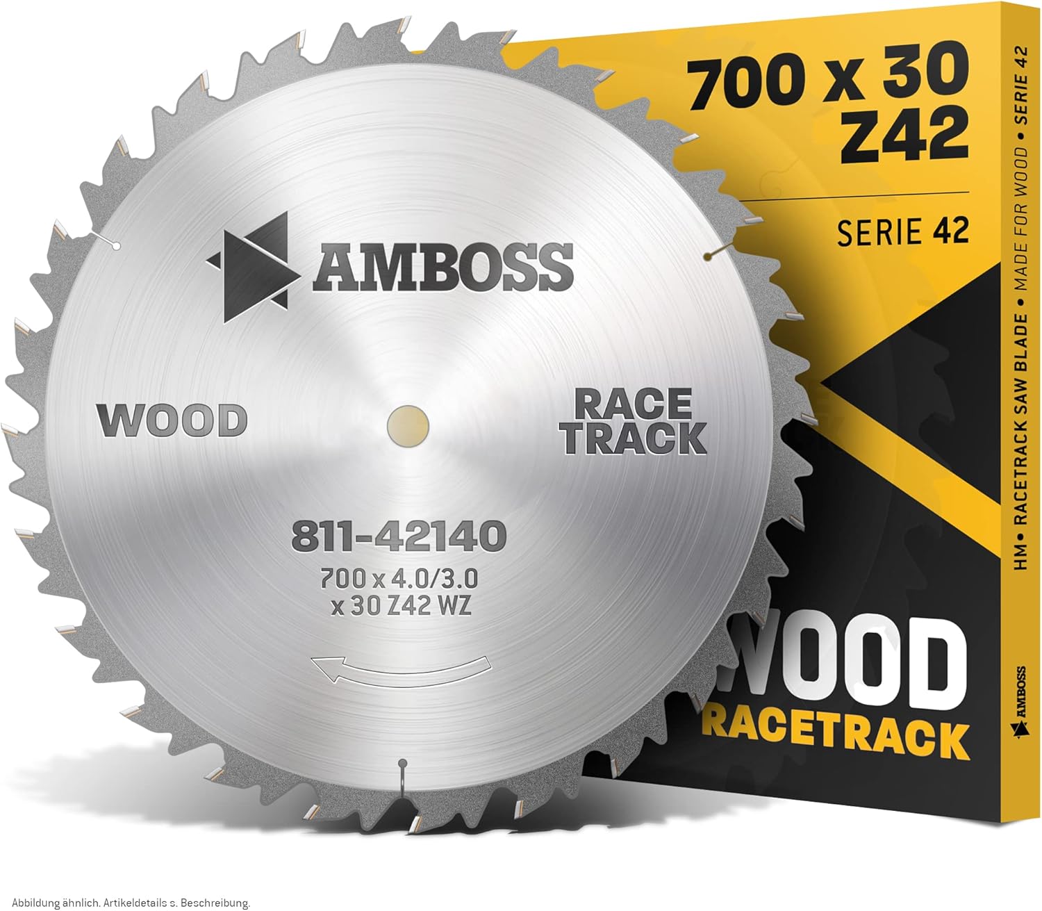 Lame de scie circulaire en métal dur pour bois de chauffage - 700 x 4 x 30 dents = 42 WZ - Dents alternées avec réflecteur de particules - Pour Scies circulaires à chariot porte-grume pivotant