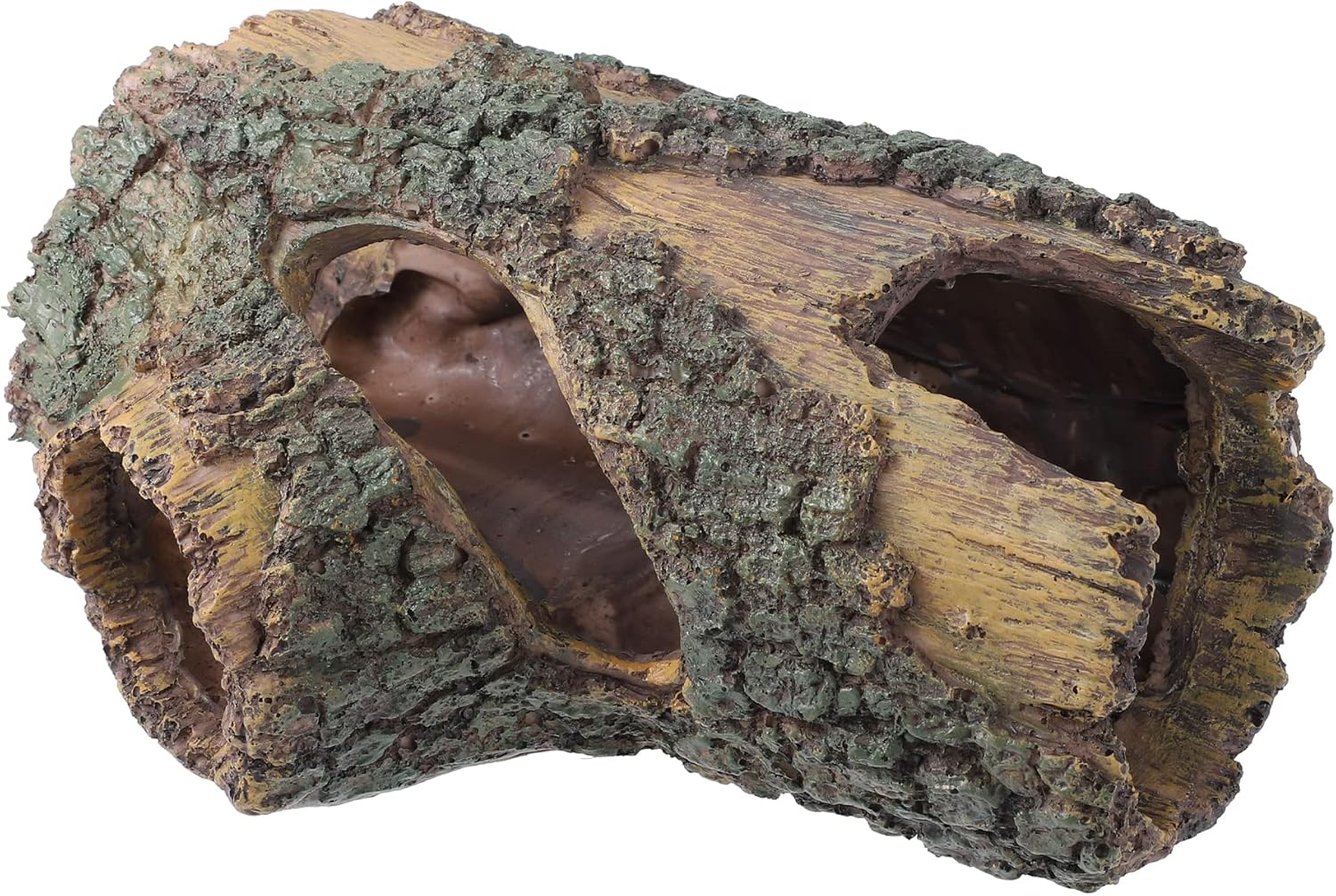 VOCOSTE Creux Arbre Tronc Ornement, Résine, Marron Vert 8.66"x5.51"x3.74"