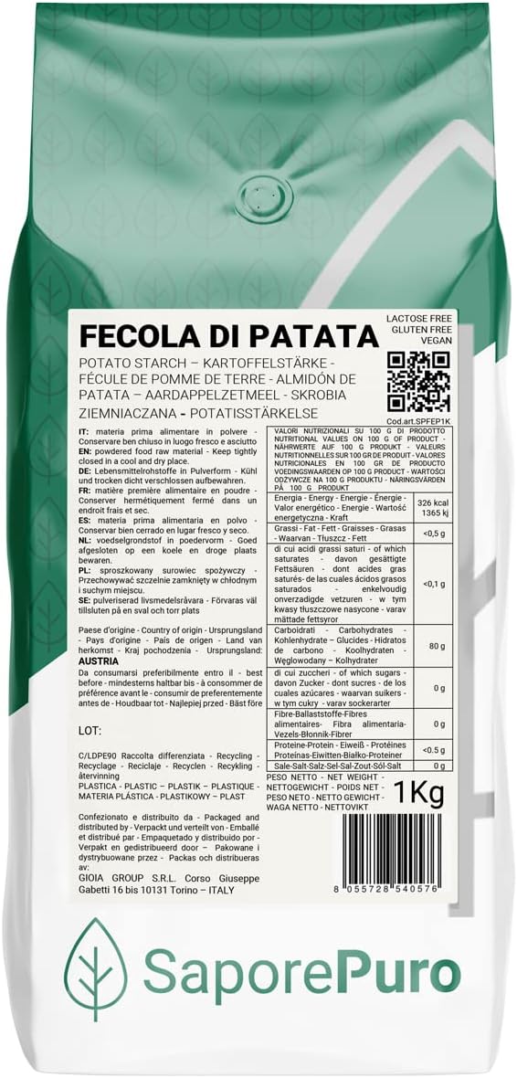 Saporepuro Fécule de Pomme de Terre 1 kg