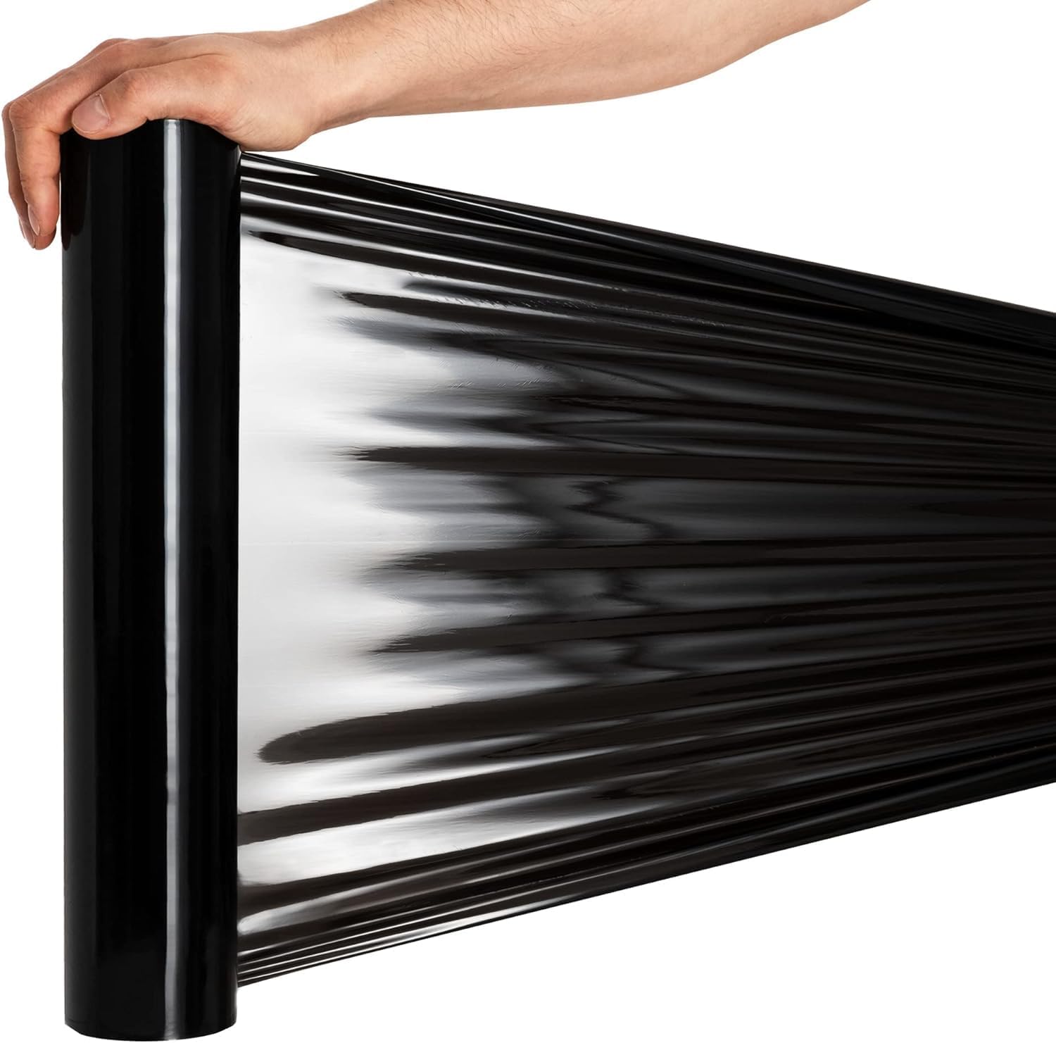 RAGO® Film etirable demenagement noir 130m 7,5 × 7,5 × 40 cm Film etirable Film palette Film noir emballage I Rouleau emballage colis 130 m 1 pièces