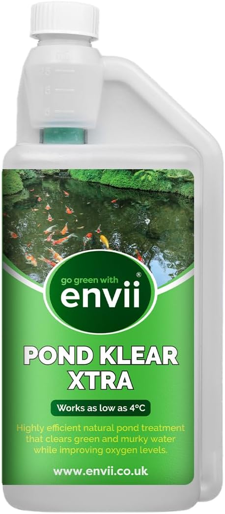 Pond Klear Xtra - Favorise Une Eau Cristalline de Bassin, Naturel Clarificateur d’Eau de Bassin, Limite la Formation des Algues sans Danger pour Tous Les Poissons - Traite 100 000 L 1 l (Pack of 1)