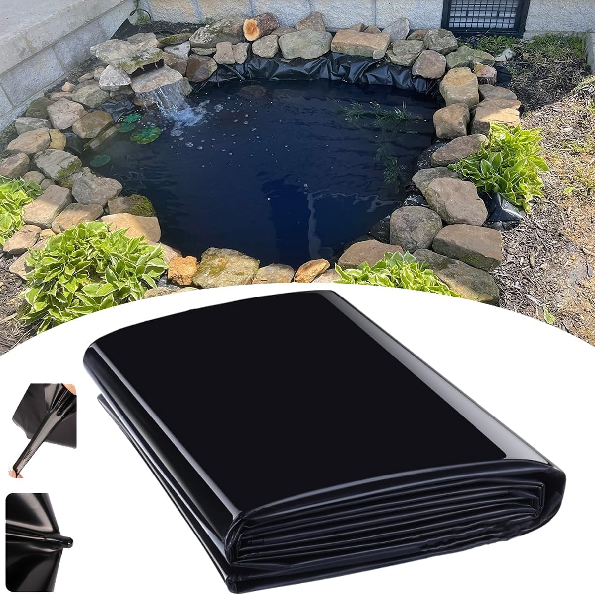 Ddasam Bâche pour Bassin Jardin 8x16m Bache Noire Agricole, Bache Bassin Exterieur, Réutilisable Bache Noire, Bache pour Bassin Idéal pour la Maison le Jardin le Bâtiment la Serre ou Dautres Occasions