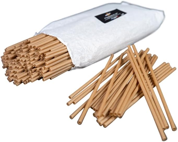 Paille en Canne à Sucre 100% BIODÉGRADABLE - Sachet de 250 - Taille 20cm ø6cm - Réutilisable, Made In France, Idéale pour vos évènements, paille Réutilisable, Compostable, Durable