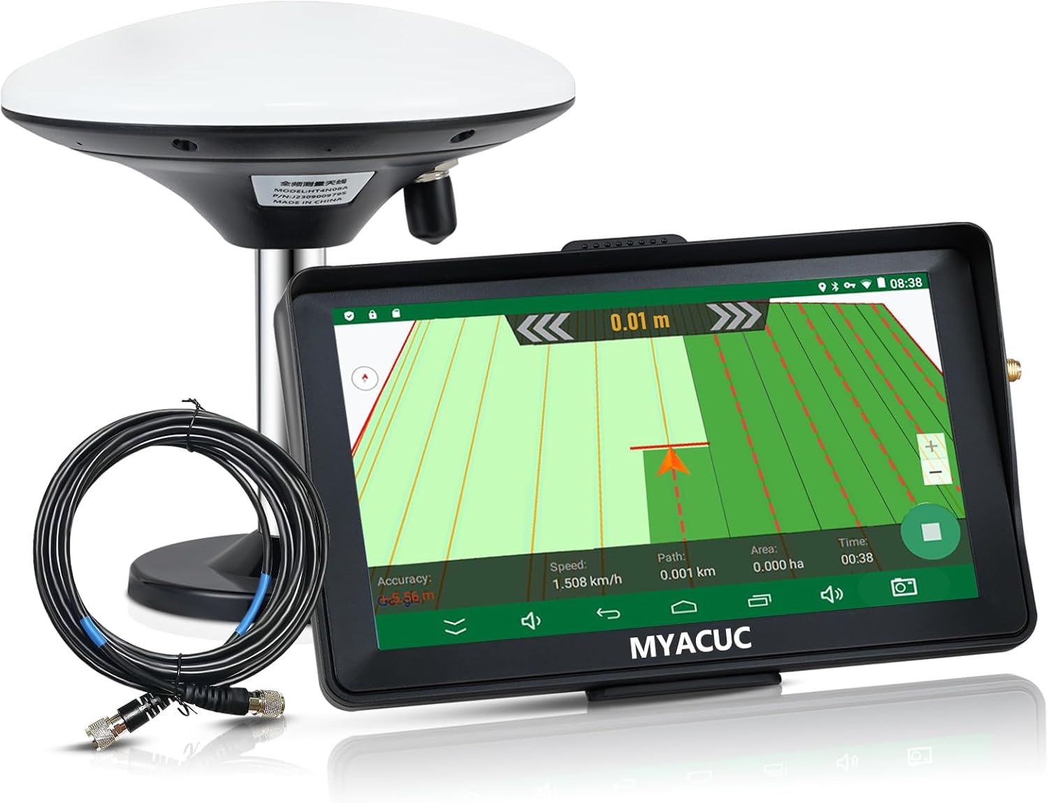 MYACUC Navigateur Agricole GPS pour Tracteur de 9 Pouces Adapté au Labourage et au Semis des Terres Agricoles Positionnement GPS Automatique 9"