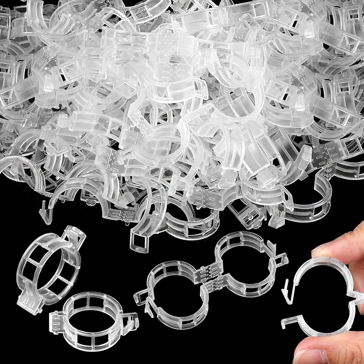 Clips tomates réutilisables, Accroche Tomate & Attache Tomate Durable,Clips pour Plantes, Lot de 200 Clips Larges résistants aux intempéries