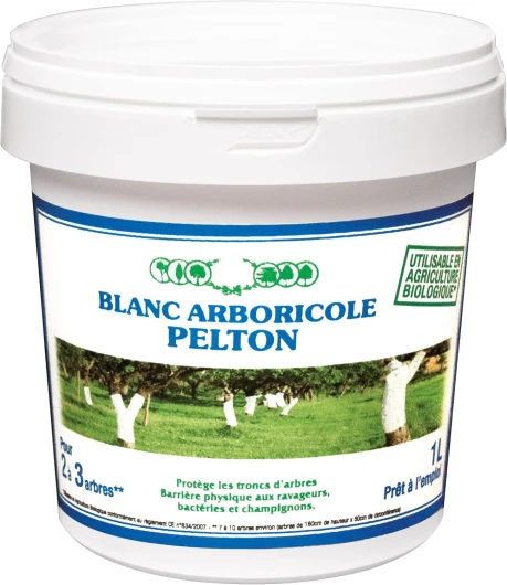 PELTON FERTILIGENE PBLAN1N - Soin des Arbres Blanc Arboricole seau 1 L - Prêt à l'emploi et naturel - Protège les arbres - Barrière physique contre ravageurs, bactéries, champignons - Jusqu'à 3 arbres
