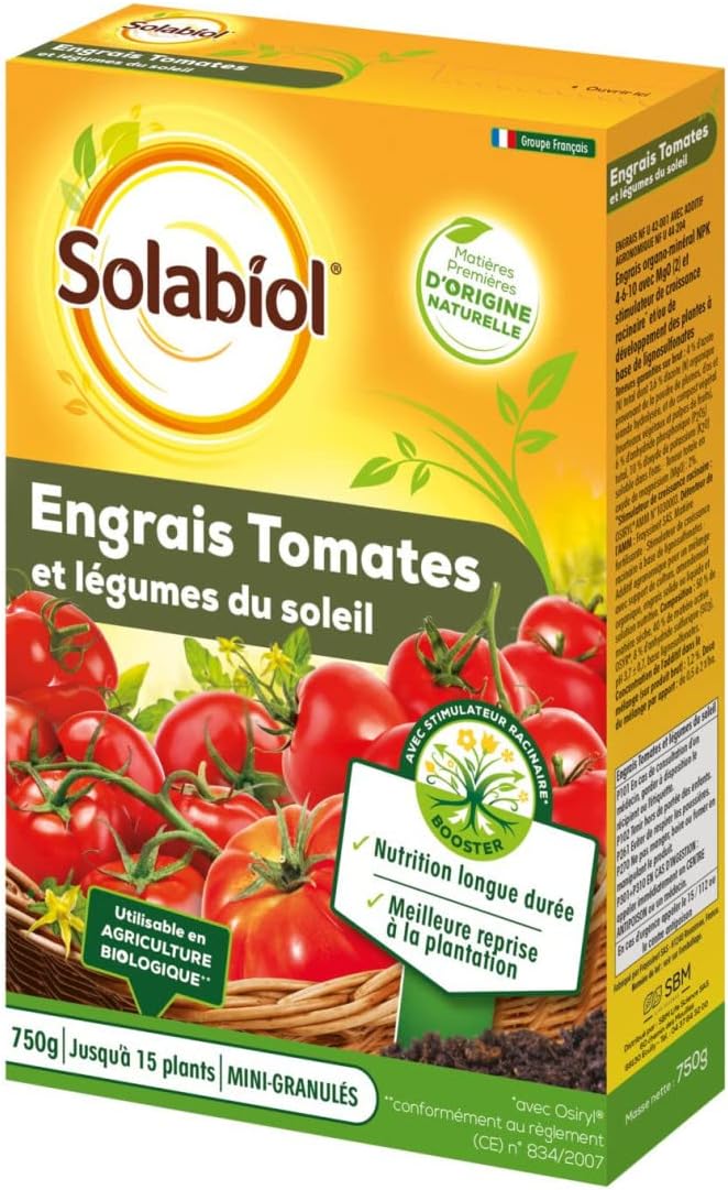 Engrais Tomates et Légumes du soleil - 750g - Nutrition longue durée - Jusqu’à 15 plants - Utilisable en Agriculture Biologique SOTOMY750 Engrais 750g