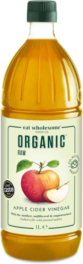 Eat Wholesome Vinaigre de Cidre de Pomme Cru Bio Non Filtré avec « La Mère », 1L 1 l (Lot de 1) avec La Mère