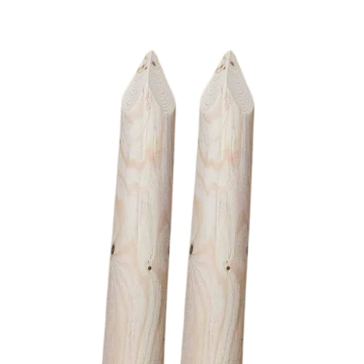 TIMBERMIK ø 8cm Lot de 2 Piquet Cloture Bois Longueur : 160 cm Poteaux De Clôture De Jardin Non Imprégné Résistant Aux Intempéries Palissade Tuteurs avec Pointe