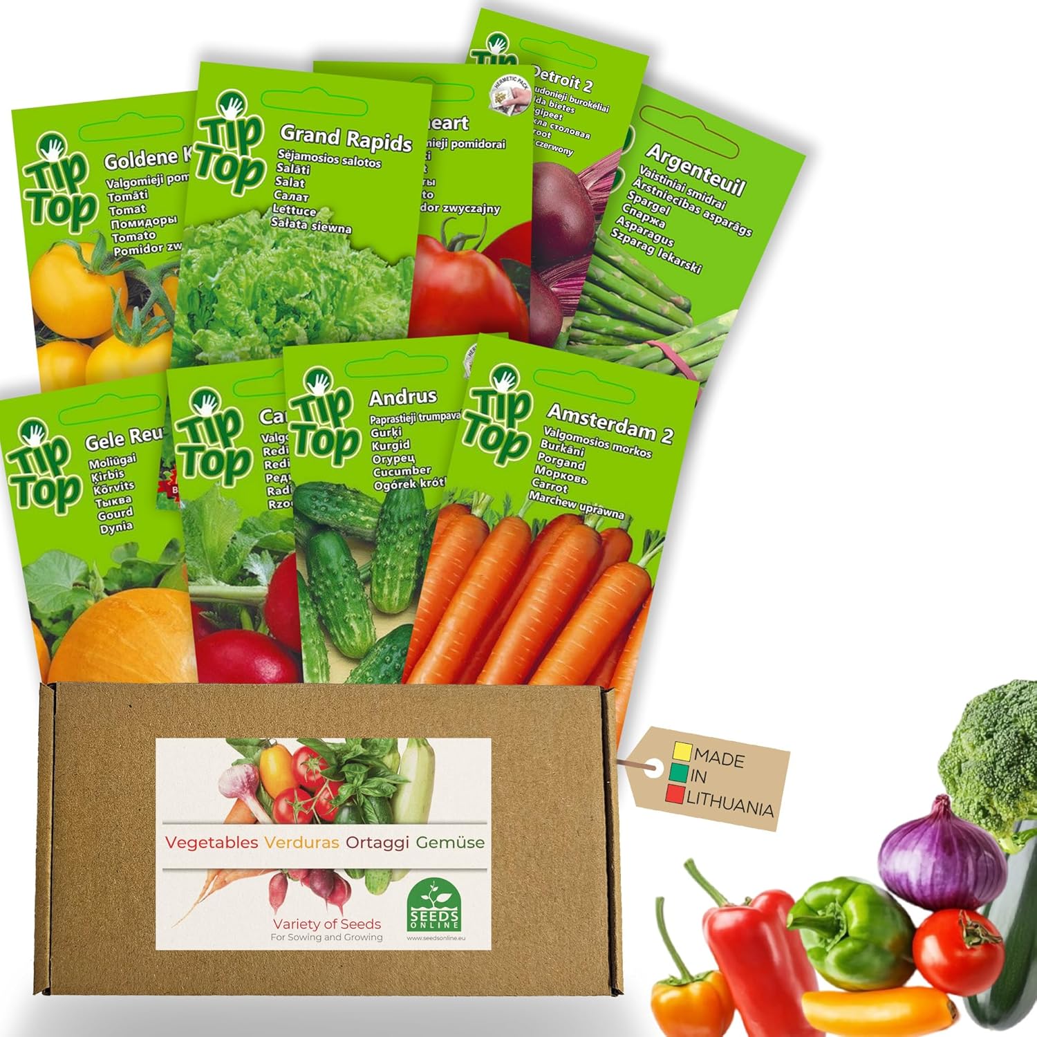 Nojaus Seklos Ensemble de graines de légumes de qualité supérieure - 16 variétés pour jardin et balcon - Taux de germination élevé, culture facile