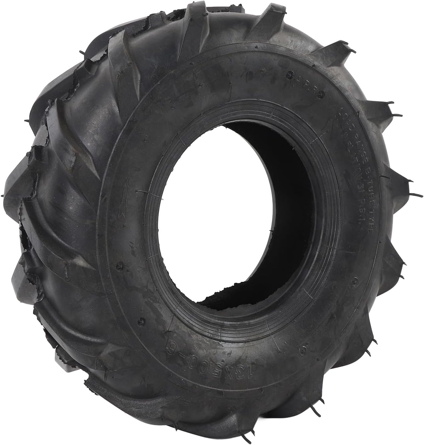 13x5.00-6 Pneu, Tubeless Tiller Tracteur Pneu, Tracteur Agricole Lug Tread Tubeless, Remplacement Riding Tondeuse Assemblage De Roue Avant, 1 Pack