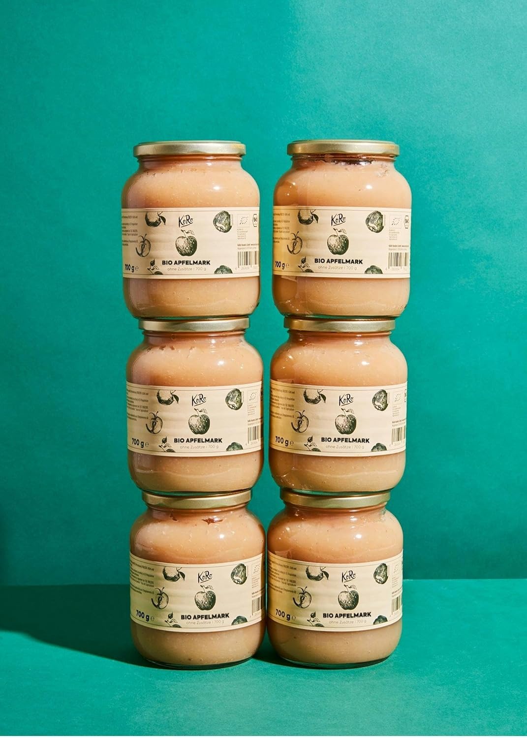 Purée de pommes bio 6 x 700 g - 100% fruit - sans sucre ajouté ni conservateur - vegan et sans gluten - Issu de l'agriculture biologique