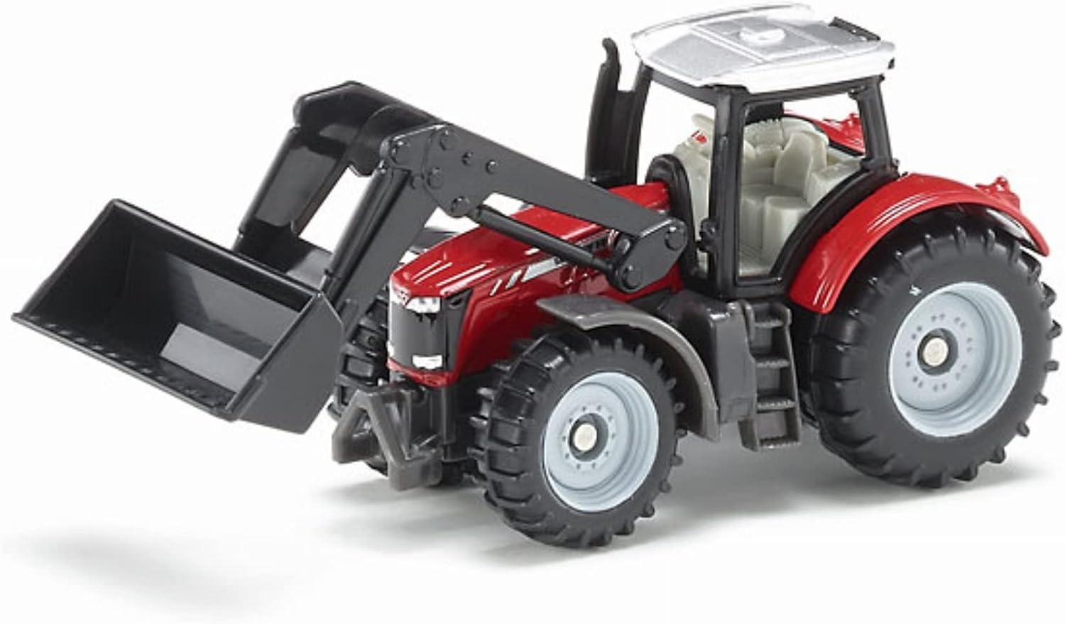 1484, Tracteur Massey Ferguson avec chargeur frontal, Métal/Plastique, Rouge/Noir, Chargeur frontal mobile