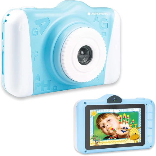 AGFA Photo Realikids Cam 2 - Appareil Photo Enfant, Mode Selfie, Photo & Vidéo, Écran LCD 3,5'', Filtres Photo, Batterie Lithium Bleu
