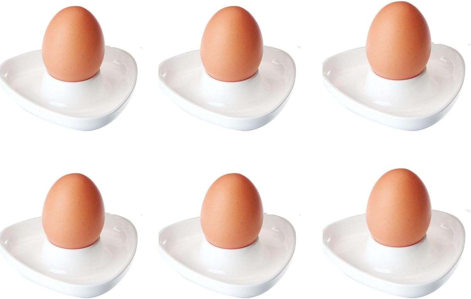 6 Coquetiers, Triangulaire, Empilable, Plastique de haute qualité, Tri, Blanc, 20702241