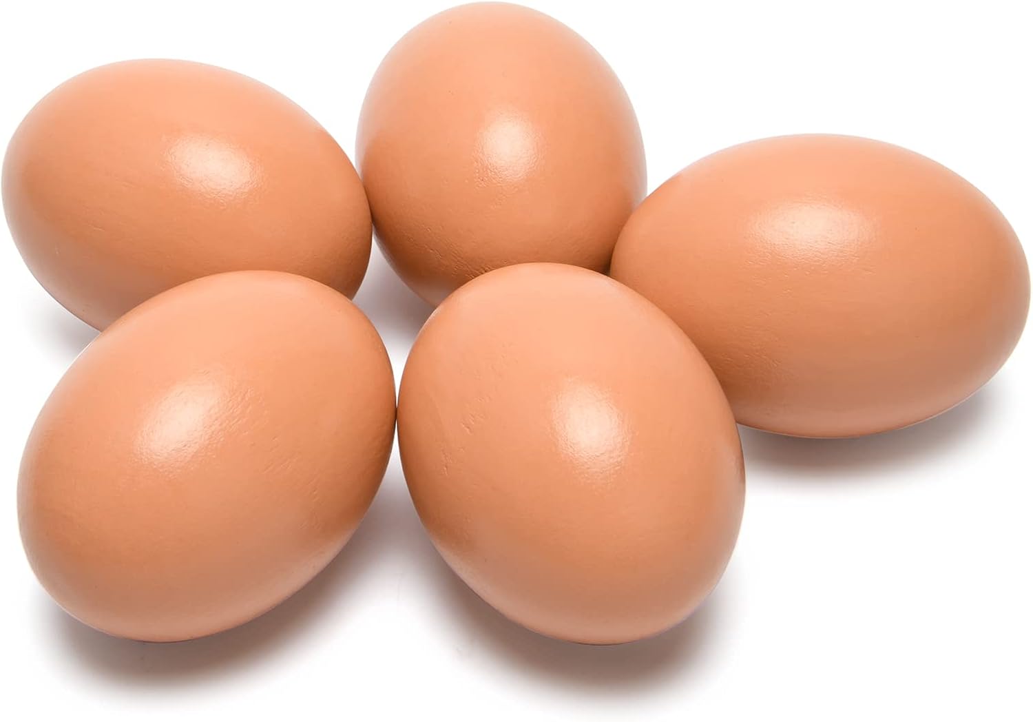 GanKe Lot de 5 œufs en bois pour poules - Œufs en bois artificiels pour aider à la ponte - Outil agricole pour volaille