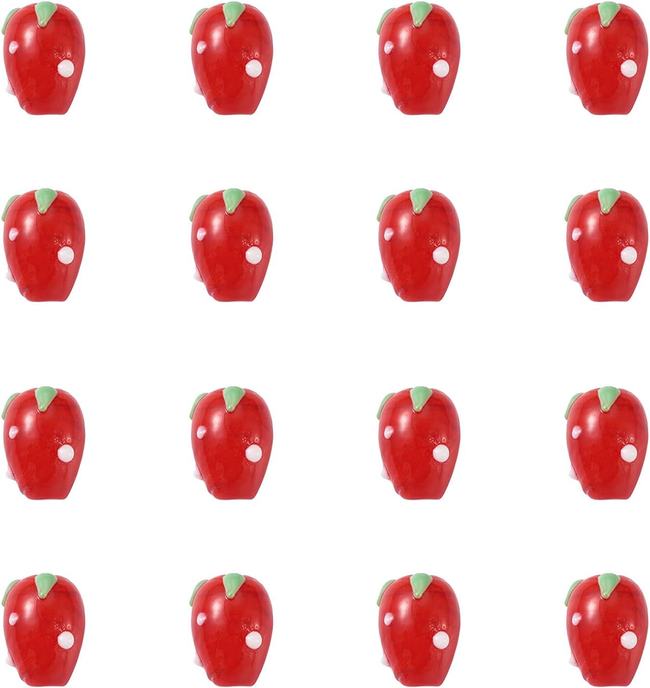 Lot de 20 perles en verre de Murano en forme de fraise pour fabrication de bijoux, bracelets, boucles d'oreilles - Rouge