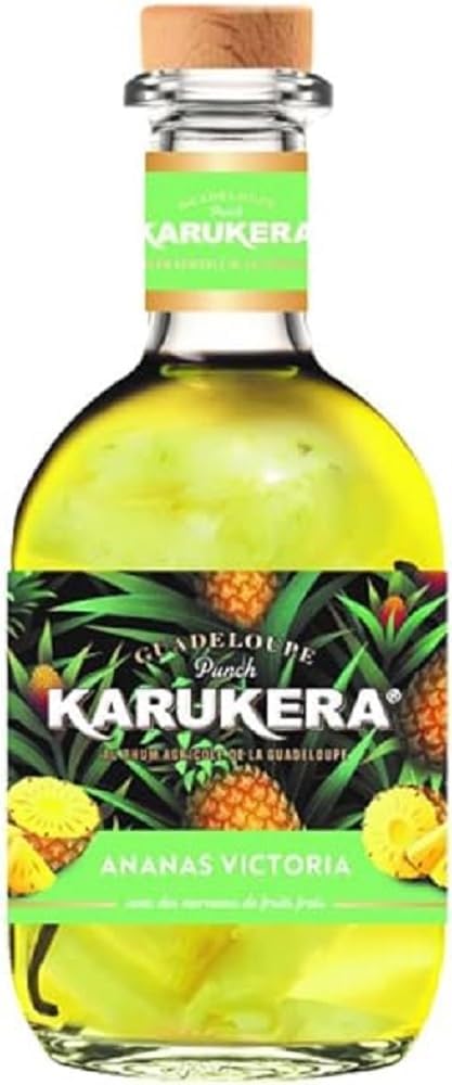 KARUKERA - Punch Ananas Victoria - Liqueur de Rhum - 18% Alcool - Origine : France/Guadeloupe - A déguster pur - Notes d'ananas & Vanille - 70 cl