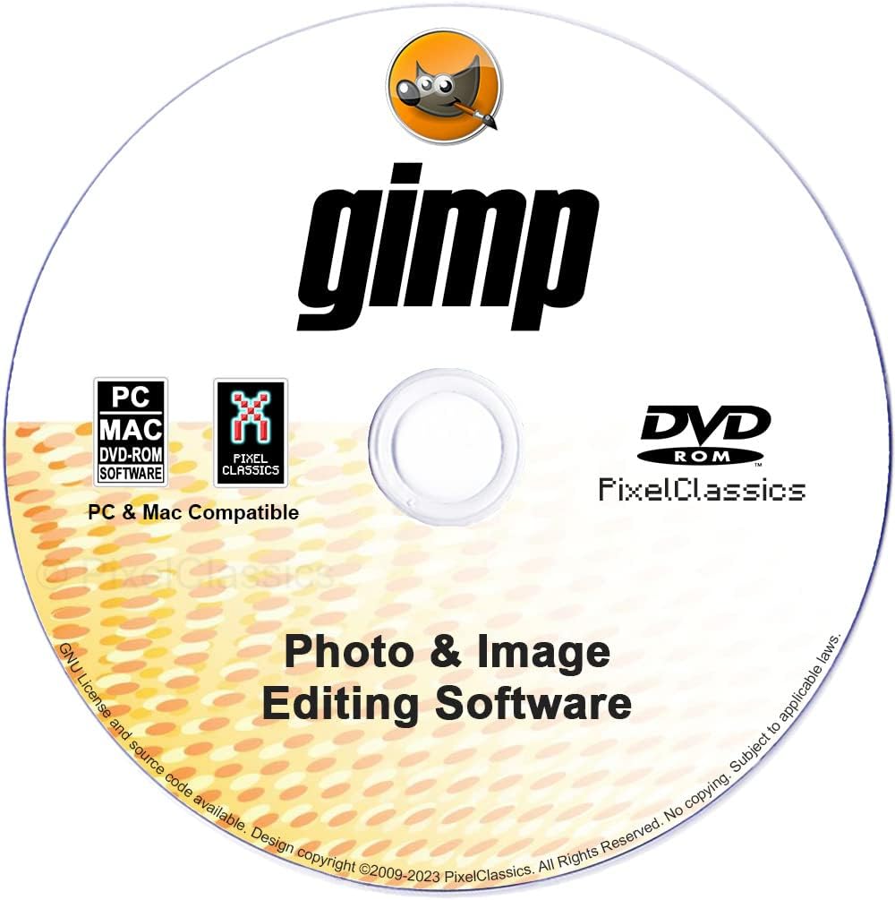GIMP l'éditeur de photos 2025 est un logiciel de retouche d'images professionnel premium sur CD compatible avec Windows 11 10 8 7 Vista XP PC 32/64-Bit et Mac - Licence à vie, pas d'abonnement mensuel