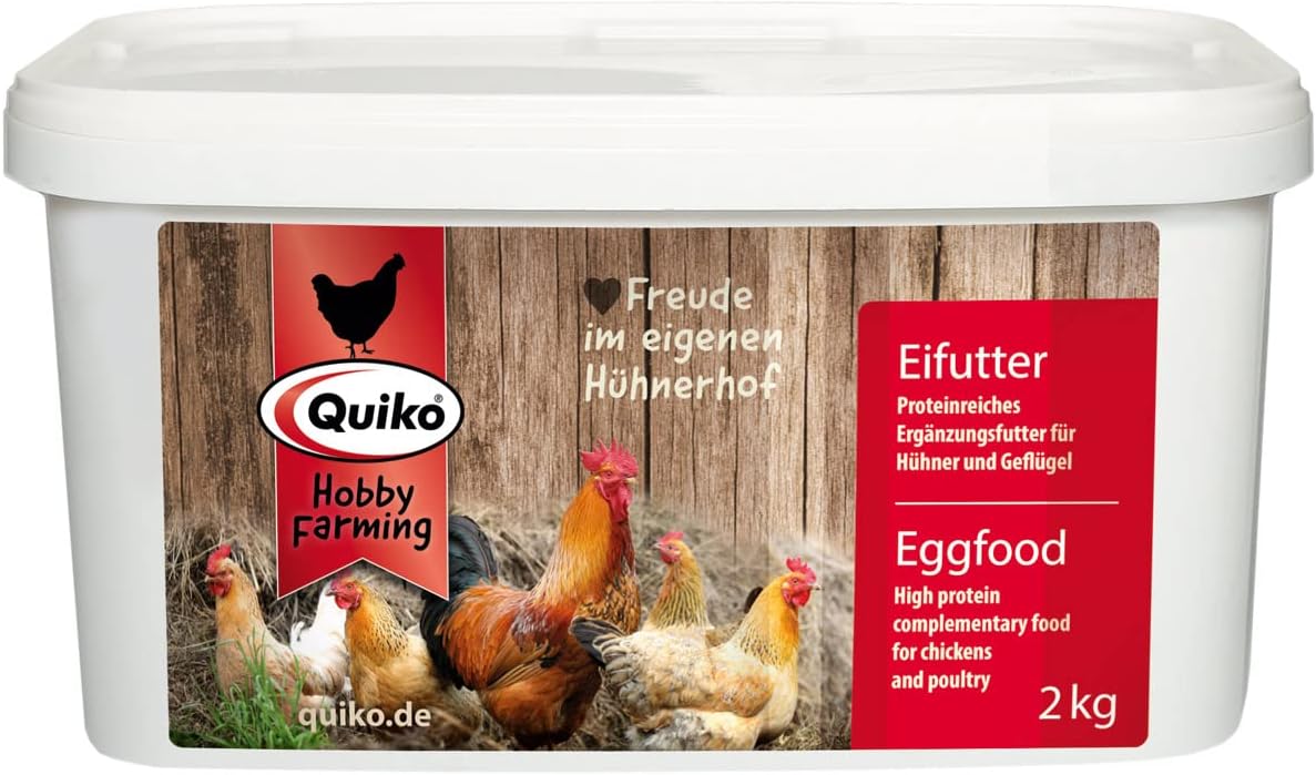 Hobby Farming Nourriture à Base d'oeufs 2kg - Nourriture Riche en protéines pour la Force & la Condition Physique des Poules, cailles & volailles comme Les Poules pondeuses - avec vitamines