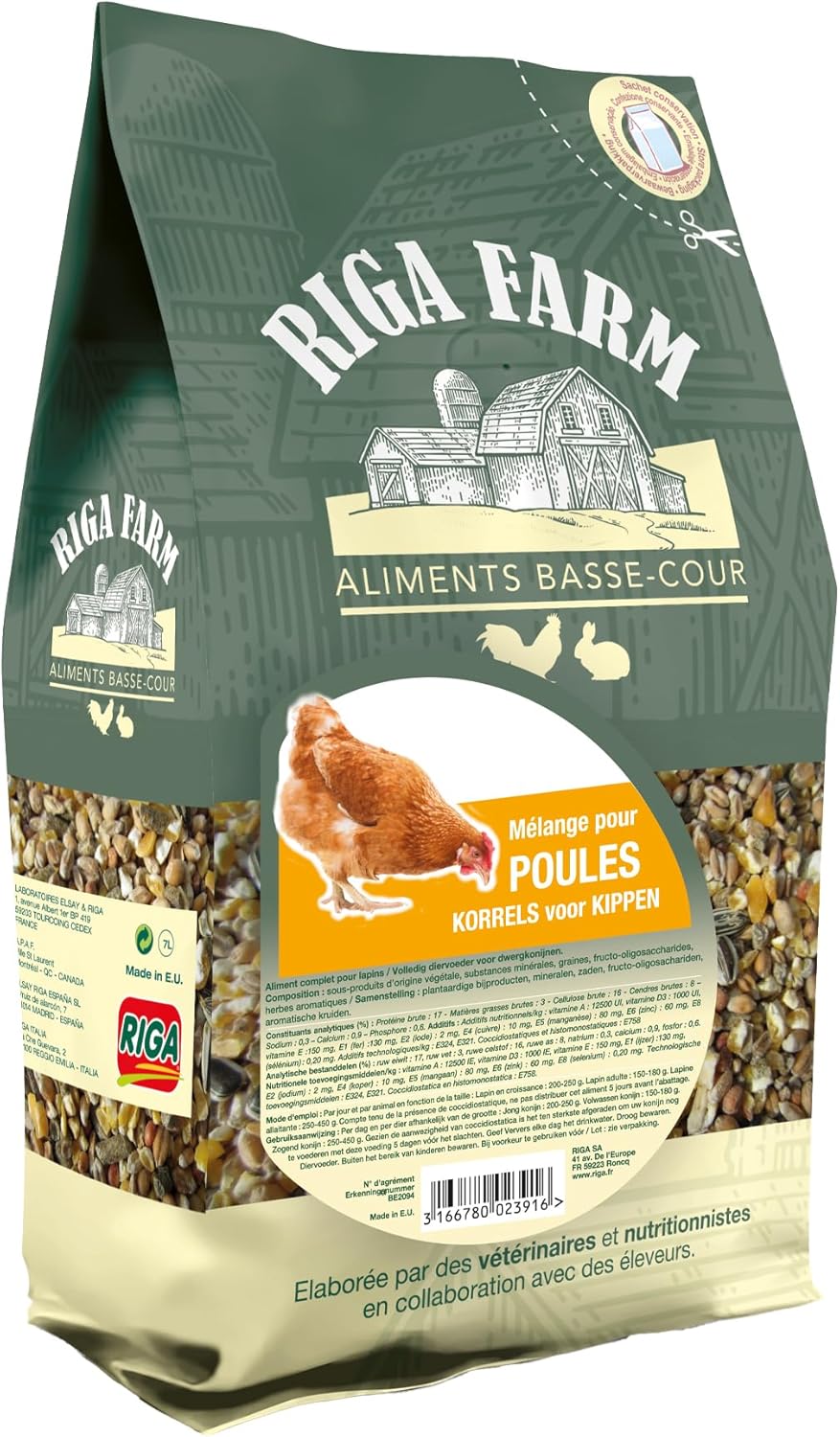 Mélange Poules - Mélange De Graines Et Céréales - Riche En Vitamines Et Minéraux - Sain Et Nutritif - Élaboré Par Des Vétérinaires Et Nutritionnistes - 4 kg