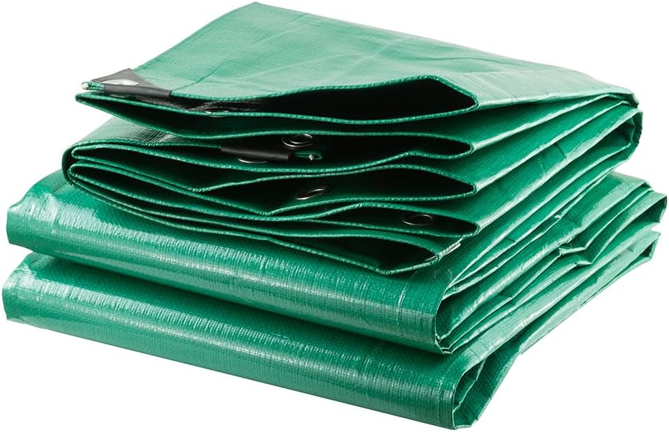 Bâche de Protection Extérieur, 4 x 5 m - Bâche Imperméable, Ultra Lourde et Résistante, Polyéthylène 240 g/m², Anti UV - Bâche Bois de Chauffage, Chantier - Œillets Aluminium