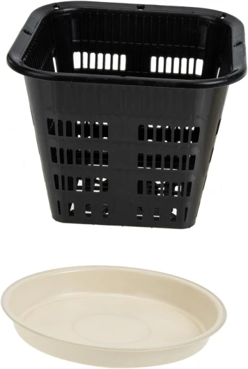 Kit De Contrôle des Racines en PP Facile À Utiliser Léger pour Rempotage Dorchidées Jardinage Dintérieur Noir 14x14cm