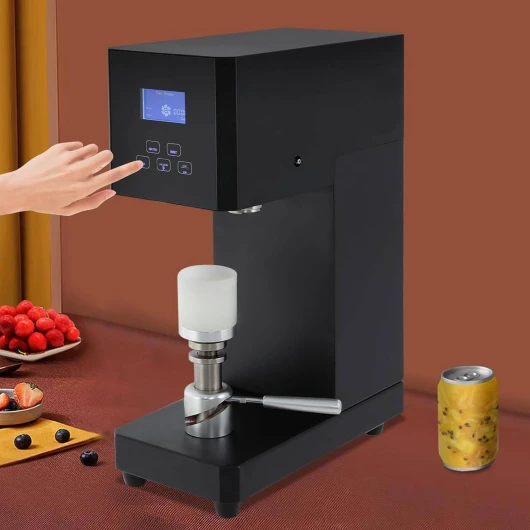 Sertisseuse de boîtes de conserve de qualité commerciale,scelleuse électrique,scelleuse automatique réglable,pour capsules en aluminium de 55 mm,pour canettes de soda et de plastique,Black