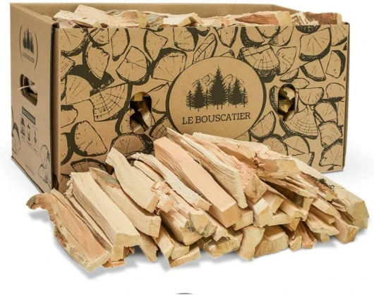 Bois d'allumage et Chauffage Allume feu pour cheminée poêle Four Pizza ooni cuisinières Barbecue Weber Charbon et brasero - 6 kg Bois séché hêtre chêne Boite Allumette Offerte