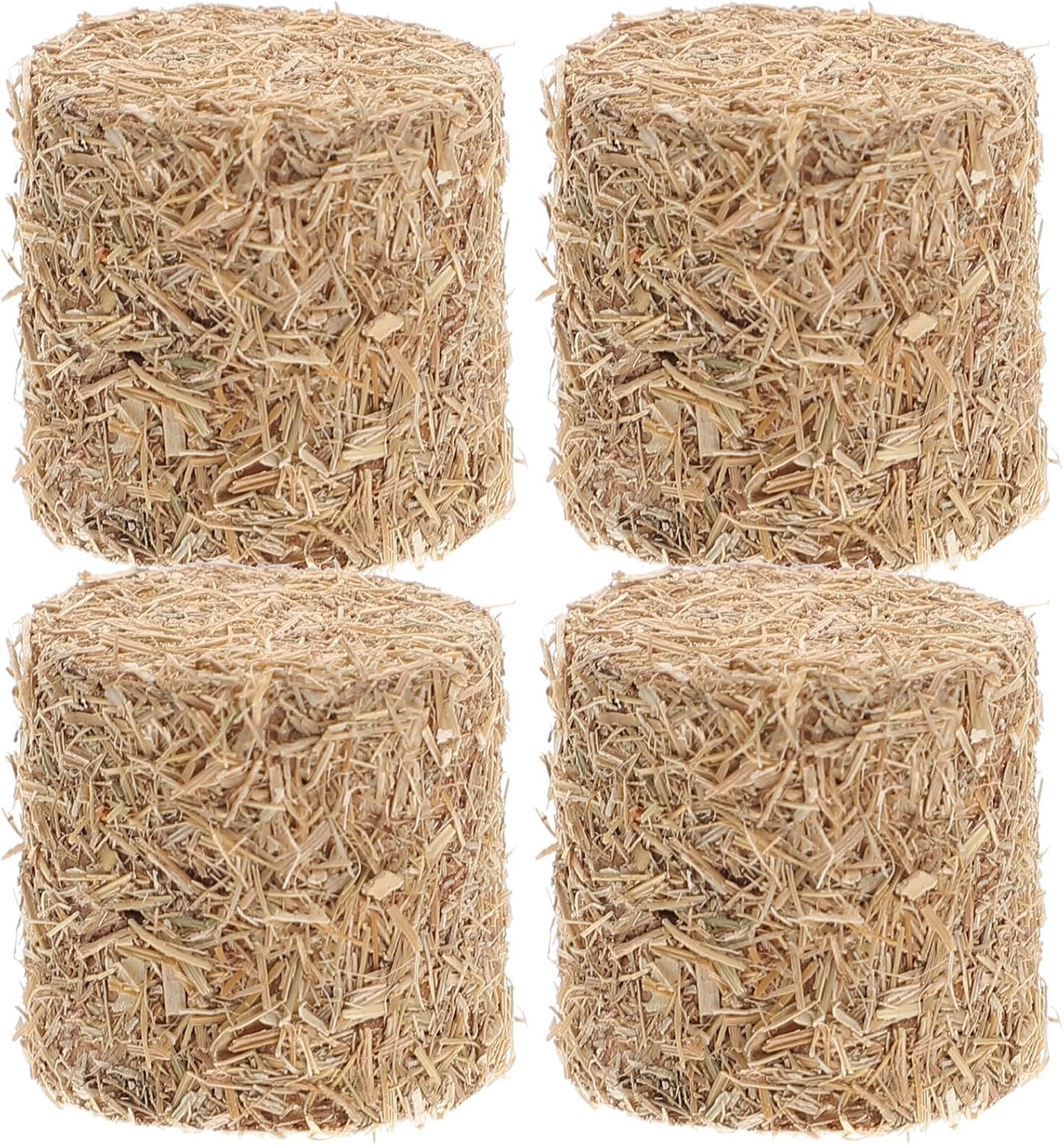 Mini Bottes De Foin 4 Pièces Mini Paille Artificielle Foin Rond Miniature Botte De Foin Figurine Faux Faux Hayrick Automne Blocs De Foin pour Maison De Poupée Bricolage Récolte