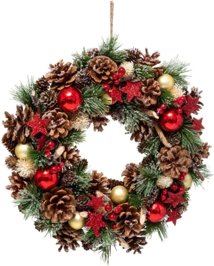 Atmosphera - Couronne de noël Houx étoile d35cm Unique Multicolore