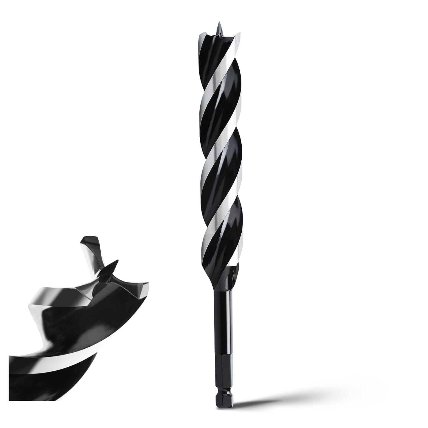 MOXPIFY Foret à bois hélicoïdal 20 x 300 mm, 3 lames, bois tendre et dur, avec pointe de centrage et tige E 9.5, 1 pièce 20x300mm