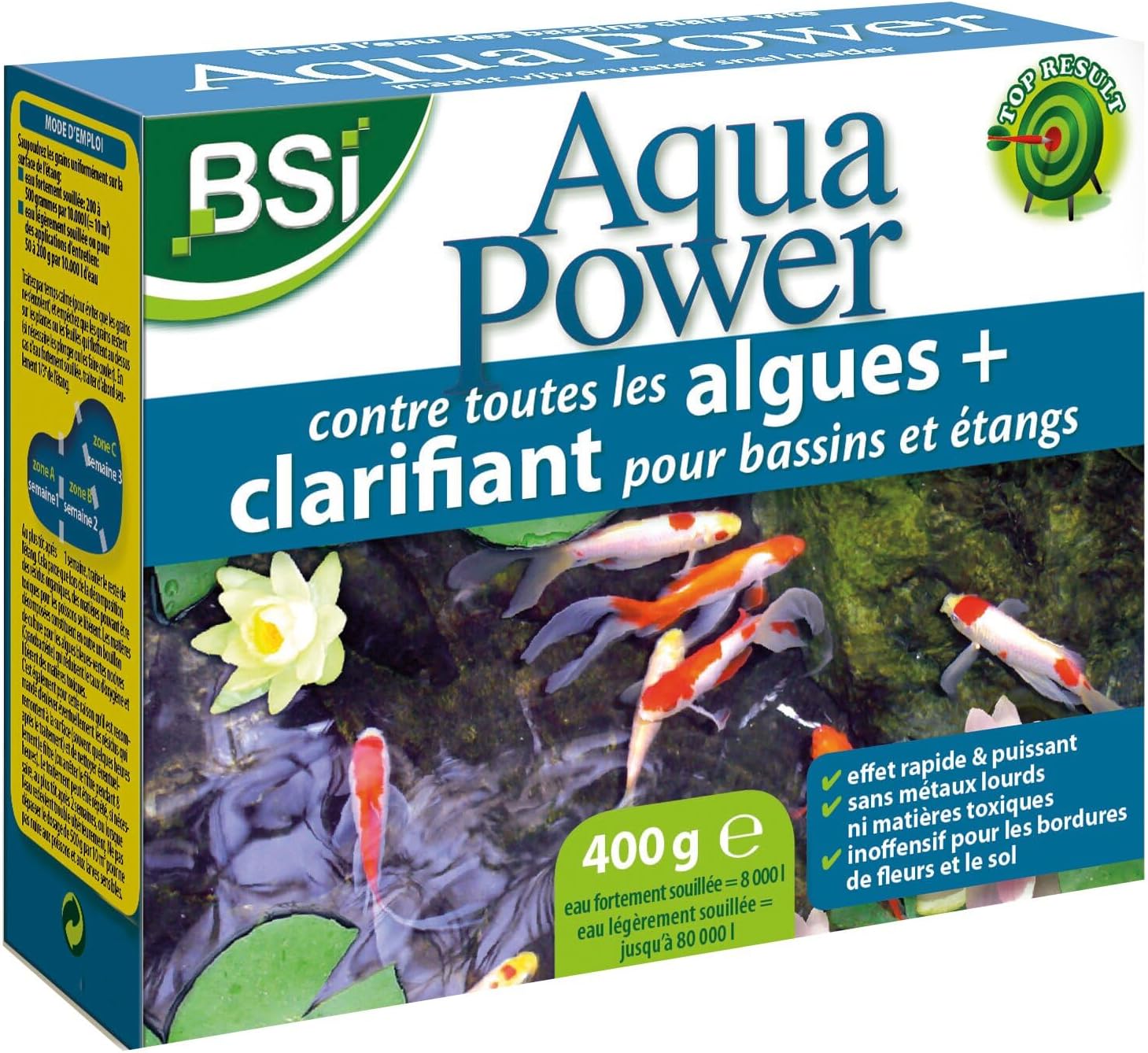 Aqua Power - Double Action - Anti-Algues - Clarifiant - Liquide - Pour Bassins Et Etangs - 400 g, 19.3 cm