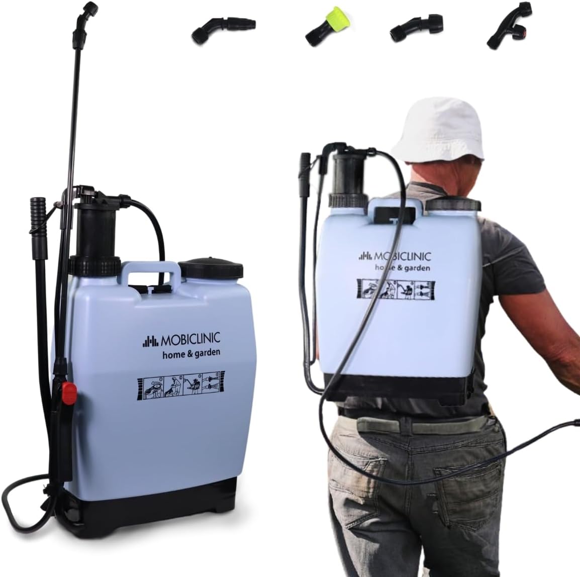 ®, Pulvérisateur à Pression, Dos, Fumibug, Capacité 16l, Jardinage, avec Pompe, 4 Buses réglables, 2, 6 kg, Arrosage, Lutte Contre Les ravageurs