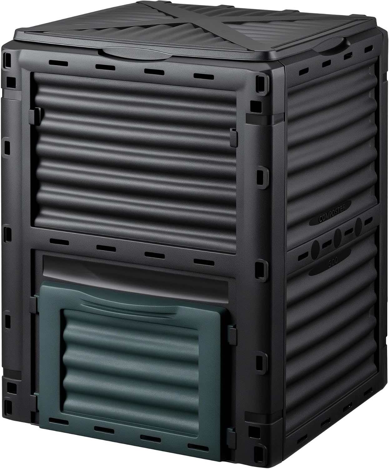 Composteur de Jardin 300 l – 61 x 61 x 82 cm – en Plastique Robuste – Bac à Compost – Compostage Rapide Jardin privé – Horticulture Jardinage