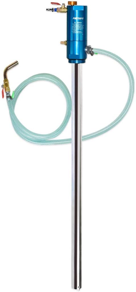 FIRSTINFO A1182EU - Pompe Pneumatique pour Fût d’Huile (1:1) - Distributeur pour Bidons 200L et Récipients Ouverts Pump for 50 gal - drum &open container