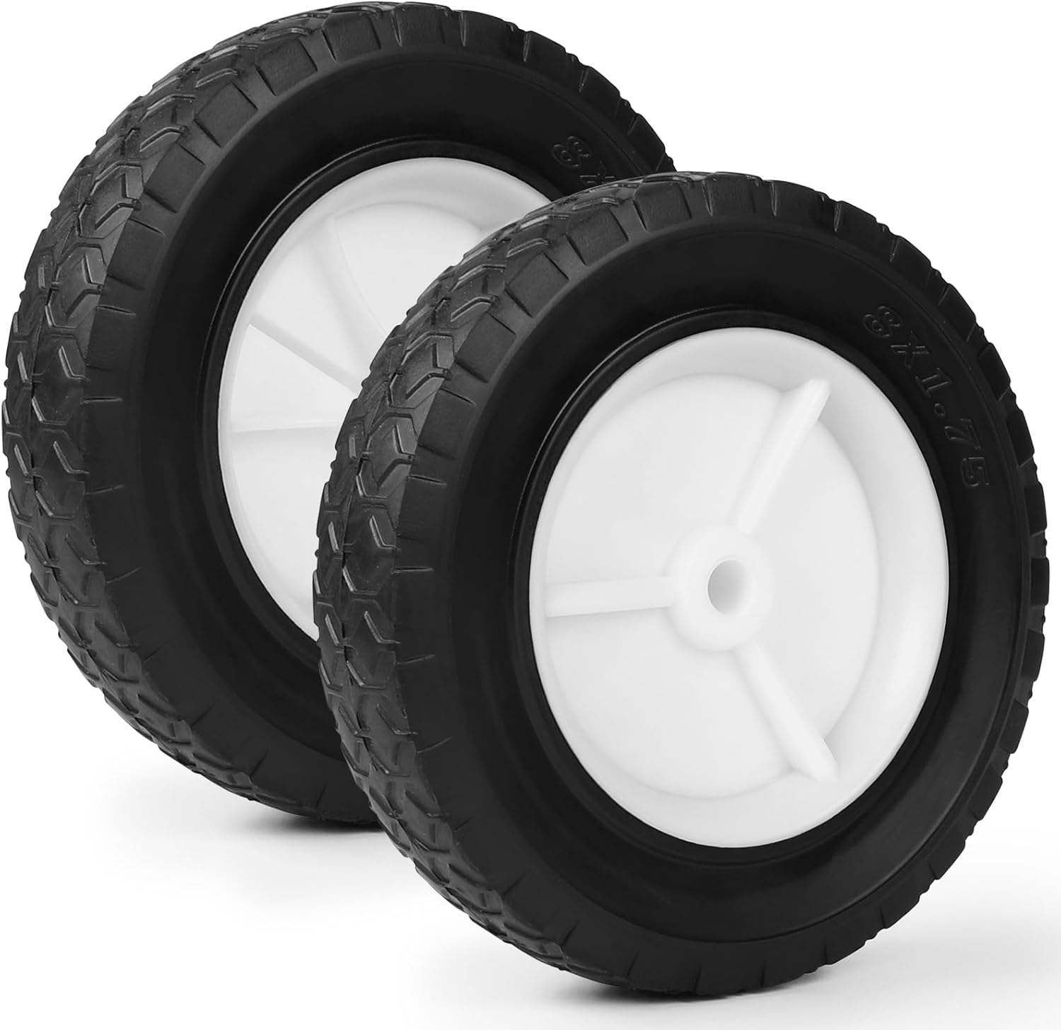 LALAGO 2 pcs - Ø200mm Roue en Caoutchouc, 8in Pneus de Tondeuse à Gazon Chariot Roue Motrice, Roues de Rechange Universelles pour Tondeuse à Gazon, Chariot, Tracteur de Pelouse, Tondeuses 2 PCS Ø200mm