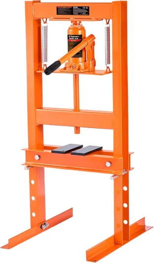 ZX0901 6T Presse Hydraulique d'Atelier 6 T pour Montage Démontage des Silentblocs Roulements Automobile d’Établi, Course 110 mm, Hauteur 55-250 mm, Orange