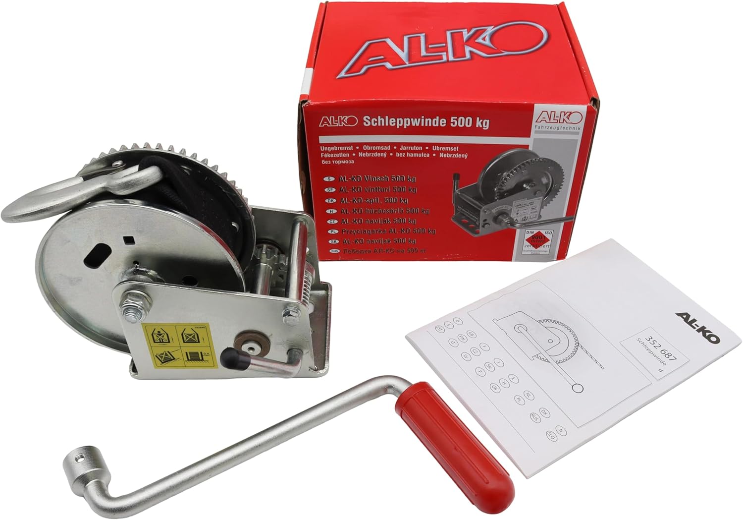 Alko Treuil manuel pour bateau 500 kg Noir Quad ATV Remorque forestière, etc.