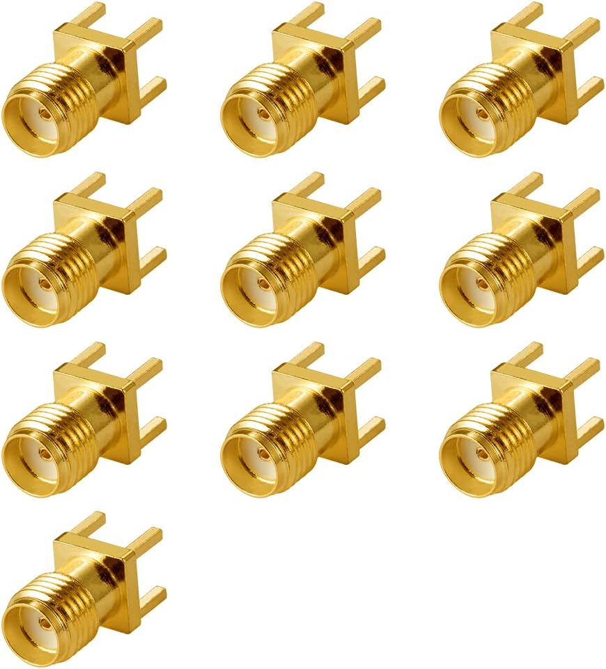 10PCS SMA Femelle Connecteur SMA Femelle PCB Panneau de Montage sur Bord avec 4 Pins Stand Straight Connector
