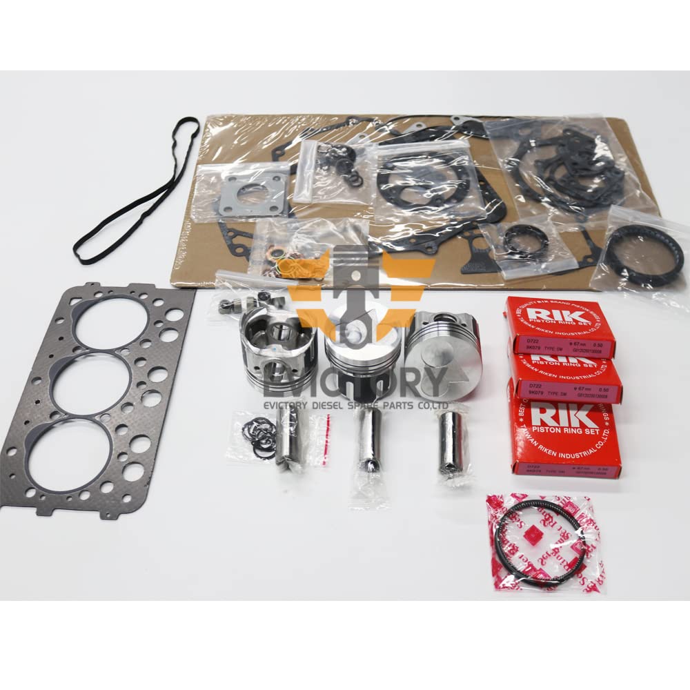 Kit de révision complet pour pièces de moteur KUBOTA D782 - Kit complet de joints et pompe à eau