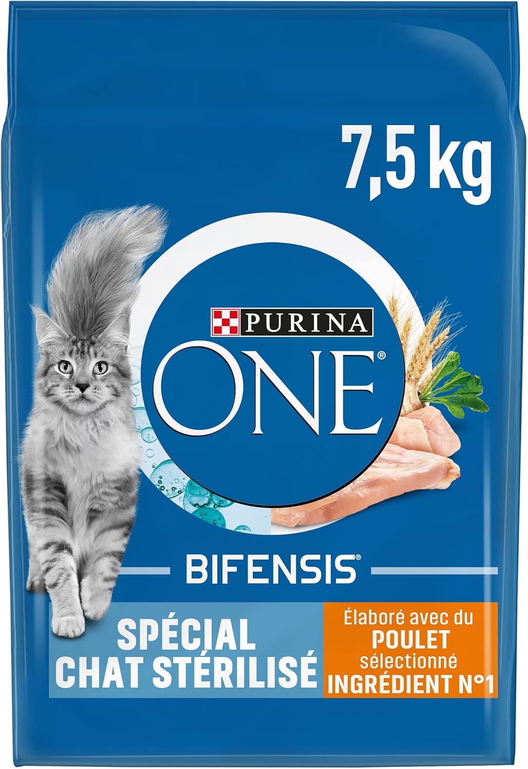 BIFENSIS - Spécial Chat Adulte Stérilisé - Renforce le système immunitaire, améliore l'équilibre du microbiome et aide à maintenir un système urinaire sain - Poulet - Sac - 7,5 Kg Poulet 7.5 kg (Lot de 1)