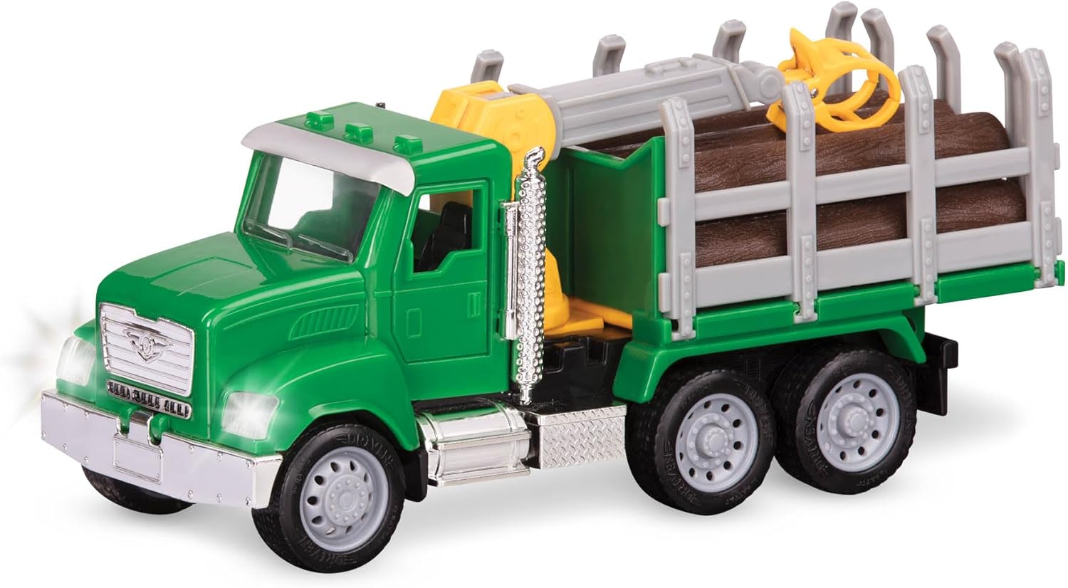 DRIVEN by Battat - Microcamion grumier - Jouet camion forestier pour enfants - Véhicule de construction Jouet - Lumières et sons - Pièces mobiles - 3 ans et +