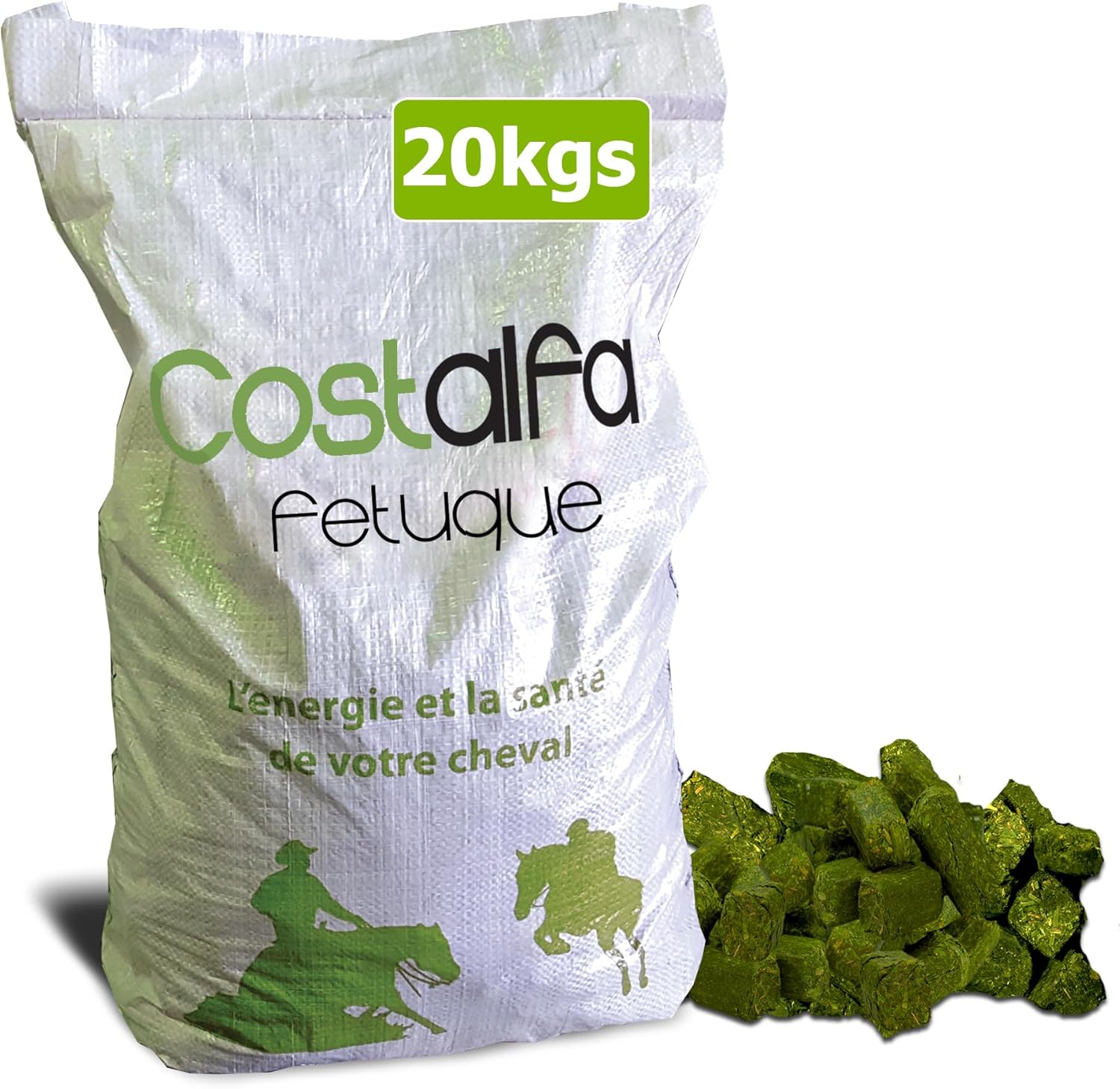 Wafer Fetuque 20 kgs, Alimentation Chevaux, 100% Foin de fétuque - Stimule Les Fonctions intestinales, Anti-oxydants, contribue à la Bonne Digestion - Nourriture Haut-de-Gamme pour Cheval