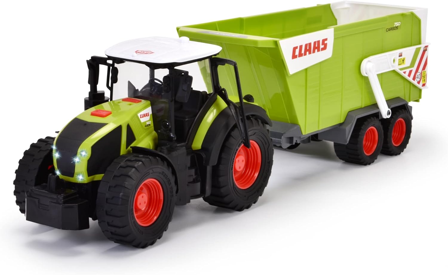 Dickie - Tracteur CLAAS + Remorque - 65 cm - Jouet Enfant - Mécanisme Roue Libre - Véhicule Agricole - Son et Lumière - Dès 3 Ans - 203739004ONL Simple