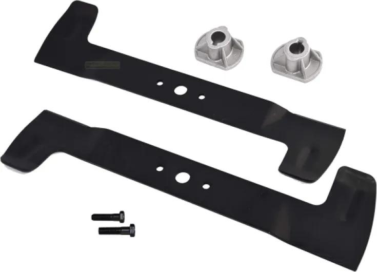 Lames haut de gamme 102 cm (droite + gauche), lot de 2, pour CASTELGARDEN ISEKI SOLO HONDA STIGA VIKING TWIN CUT + 2 porte-lames (pour 20 mm)