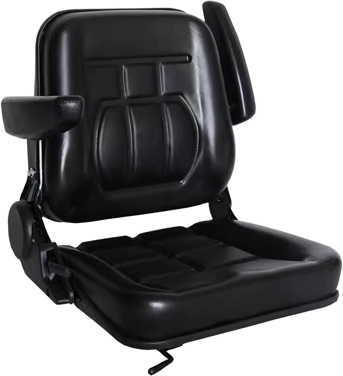 Siège de chariot élévateur universel, Résistante Tracteur Siège avec dossier réglable, imperméable chariot Siège avec accoudoir et rails coulissant, pour pelleteuse tondeuse Chargeur accoudoirs