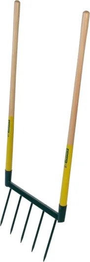 , Biogrif Grelinette 5 Dents Soudées Naturovert, Outil de Jardinage en Acier Trempé et Bois, Modèle 320321, Longueur 40 cm, Idéal pour le Travail du Sol et le Jardinage Écologique