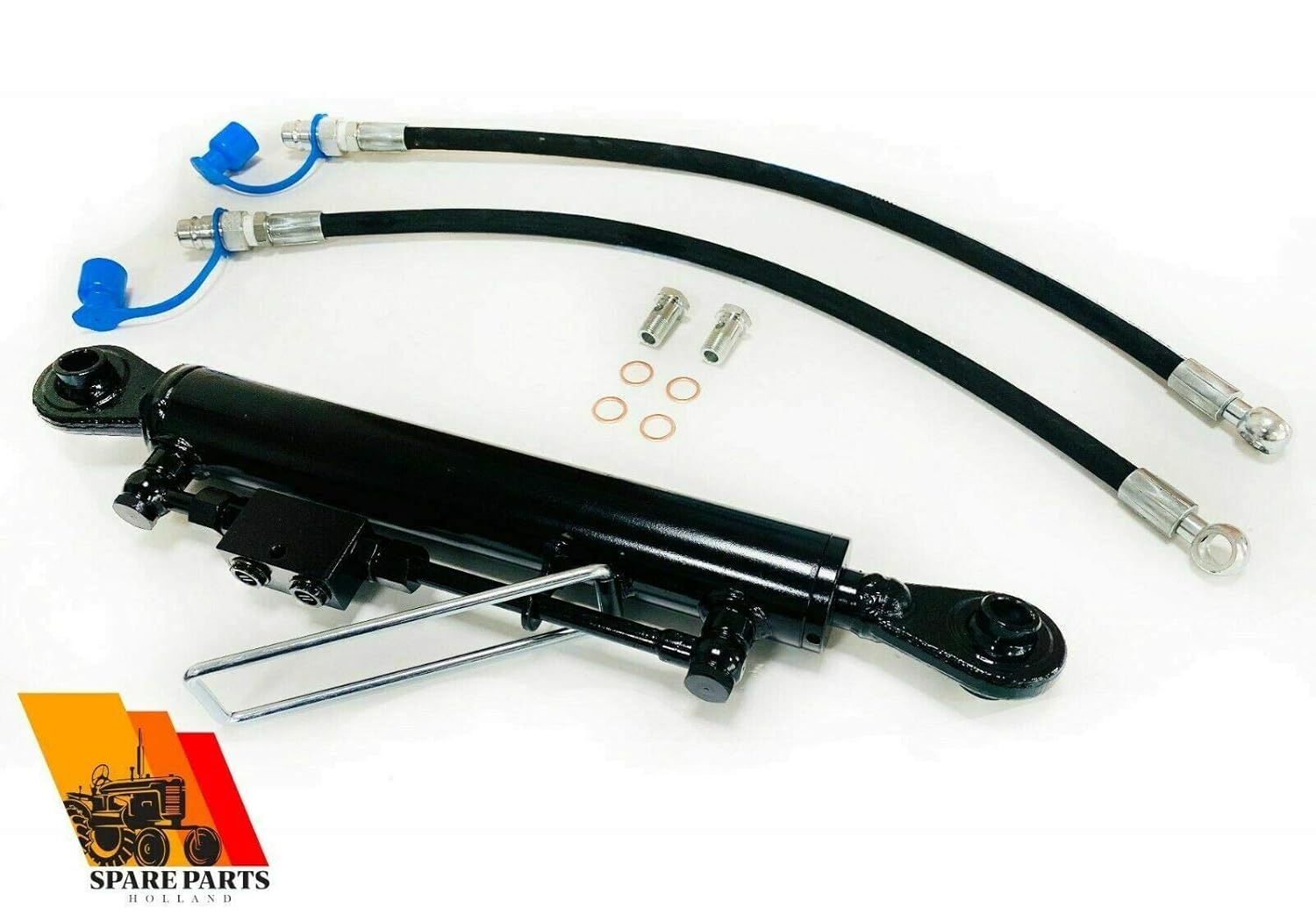 KIT TROISIEME POINT HYDRAULIQUE AVEC FLEXIBLES ET PRISES RAPIDE HYDRAULIQUE CAT 2-2 avec bloc de blocage 450-610 mm avec 2 tuyaux.