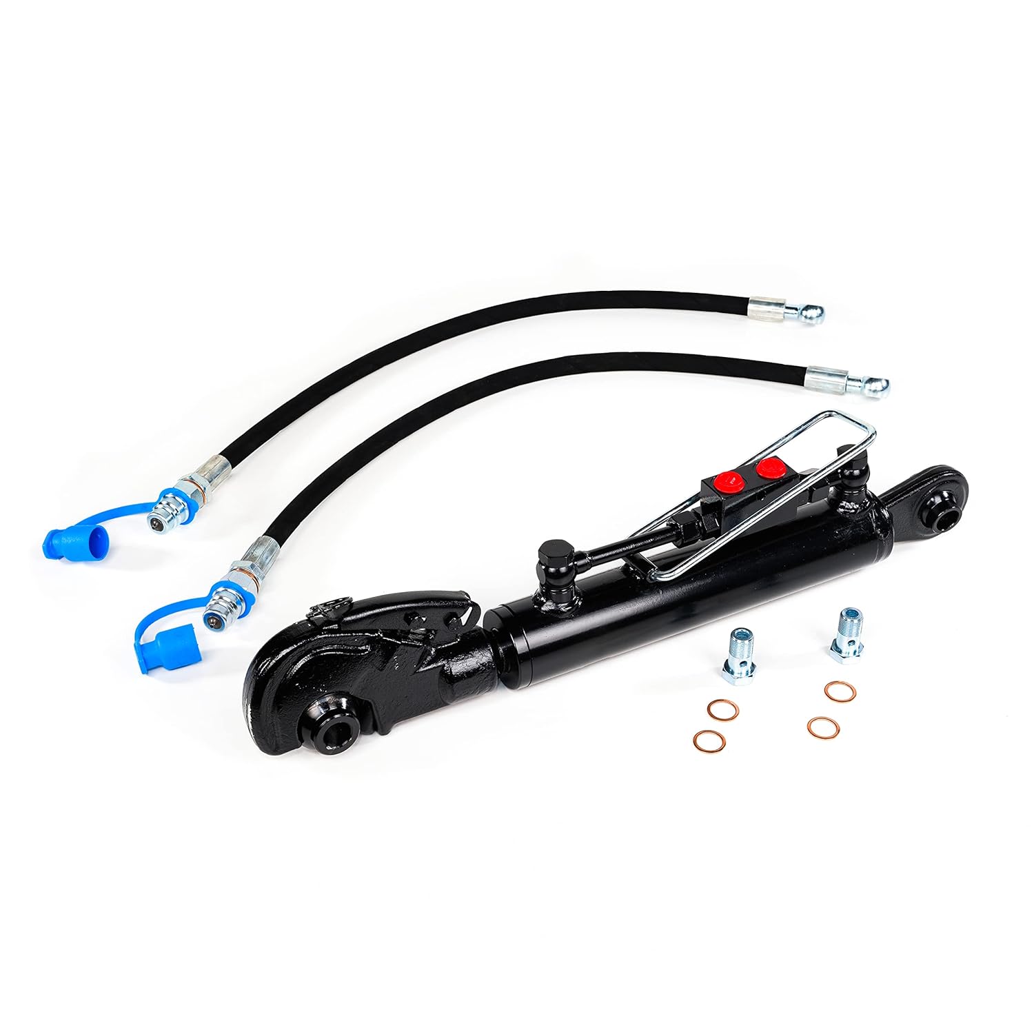 Troisième point hydraulique CAT1 + 1 crochet de verrouillage 49,7 cm - 71,3 cm - Tuyau de blocage 2,5 cm